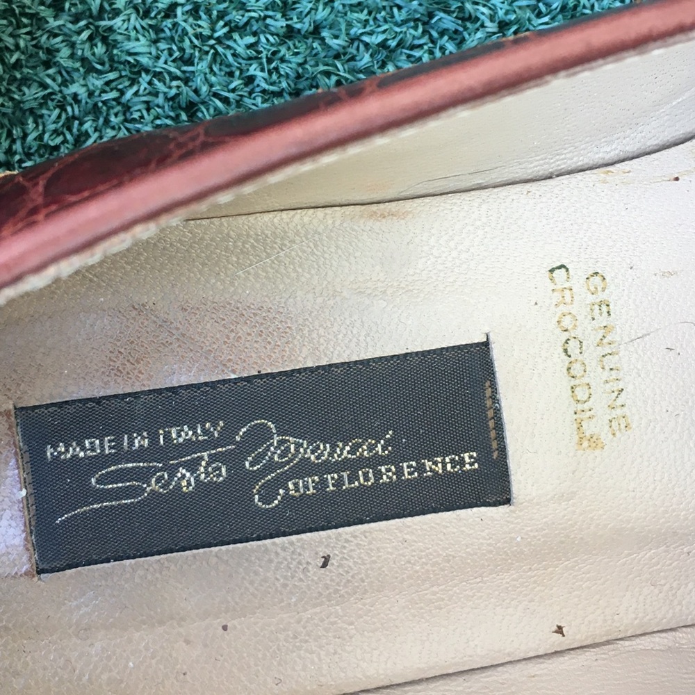 Sesto Meucci Vintage Crocodile Leather Loafer Luggage 9.5 - Picture 6 of 16